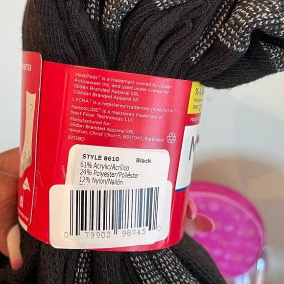 Medi Peds Socks -XLarge-Black - Picture 4 of 6